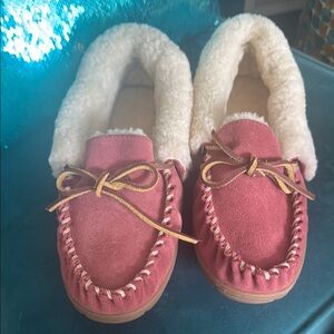 L.L. Bean Women's Rose Suede Moccasin Slippers